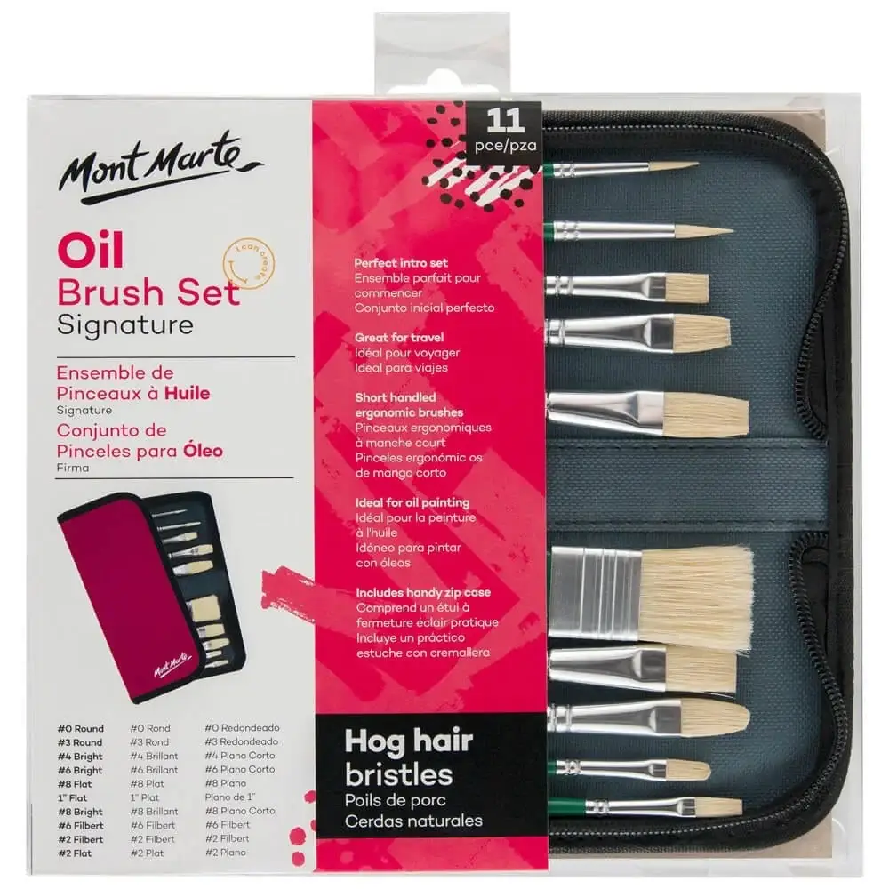 Mont Marte Oil Brush Set 11 Pcs