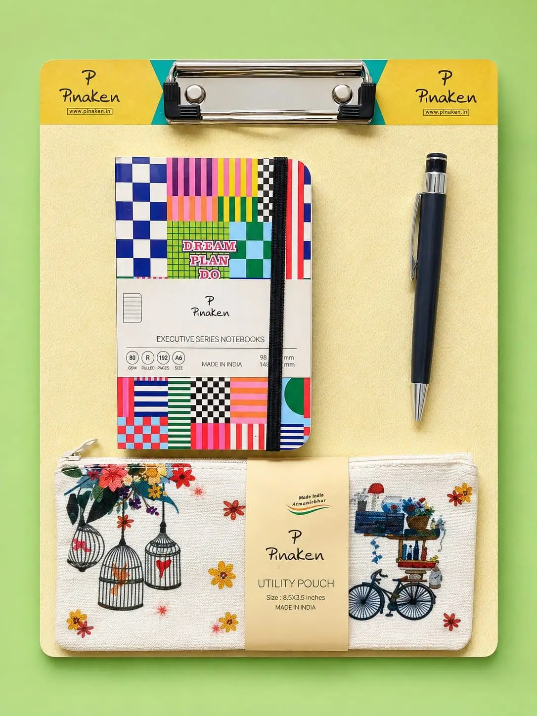 Pinaken Executive Notebook, Exam Pad,Pen & Utility Pouch