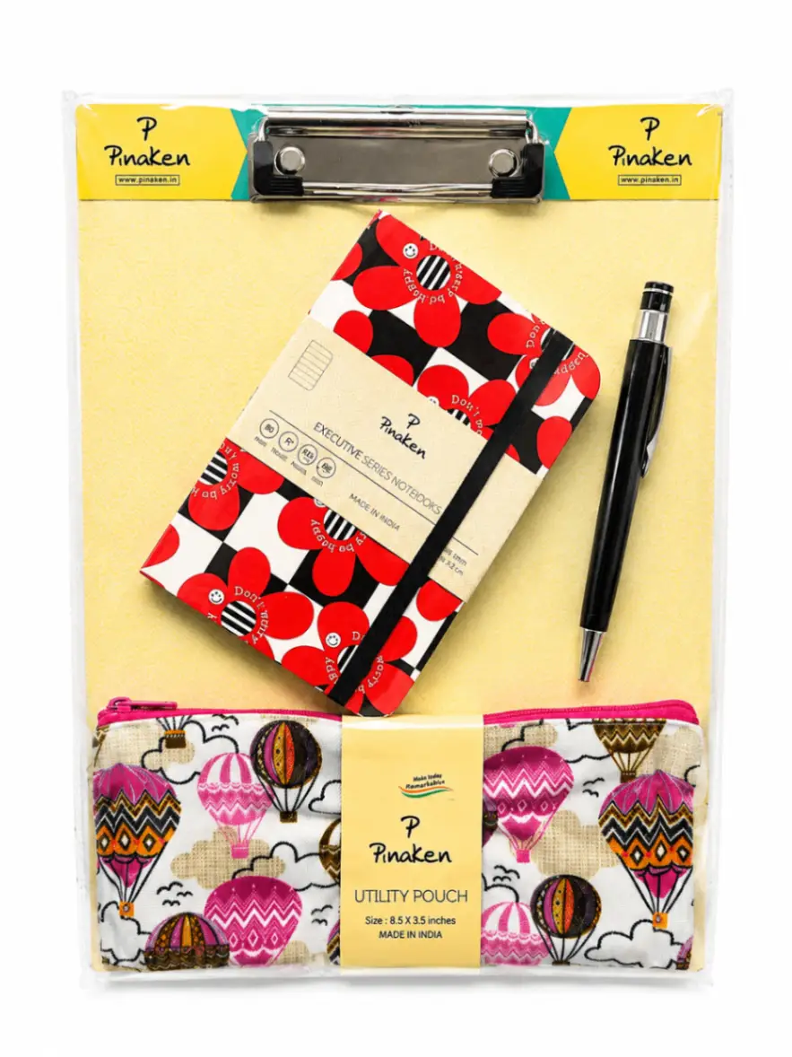 Pinaken Executive Notebook, Exam Pad,Pens & Utility Pouch