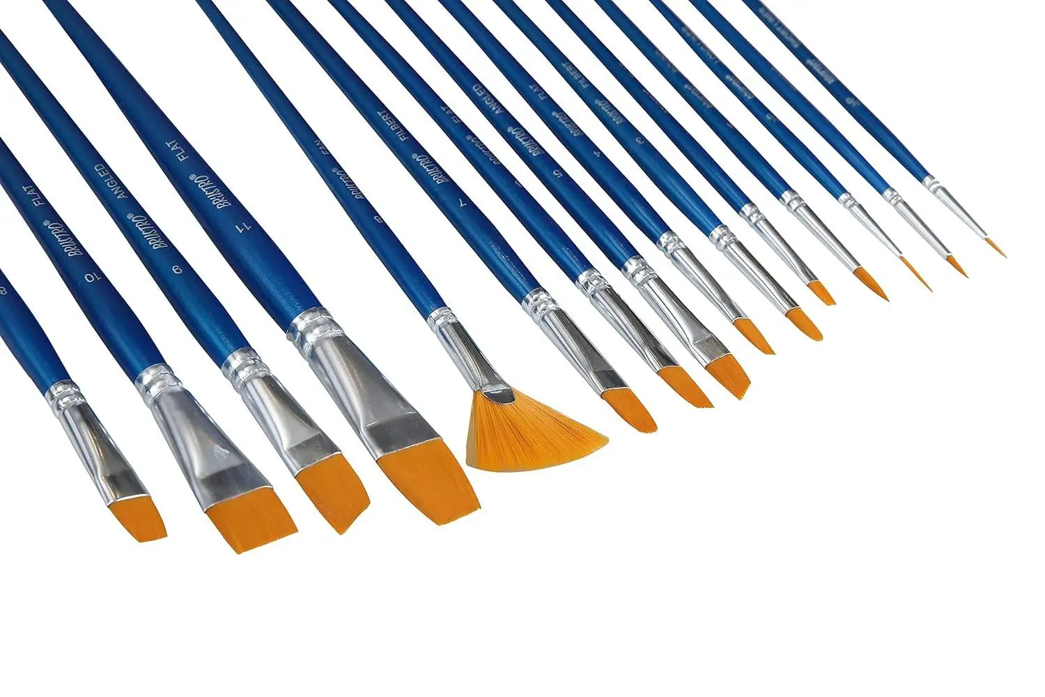 Brustro Taklon Synthetic Hair Short Handle Artists Brush Set of 15 in a Premium Zippered Brush Wallet view 4