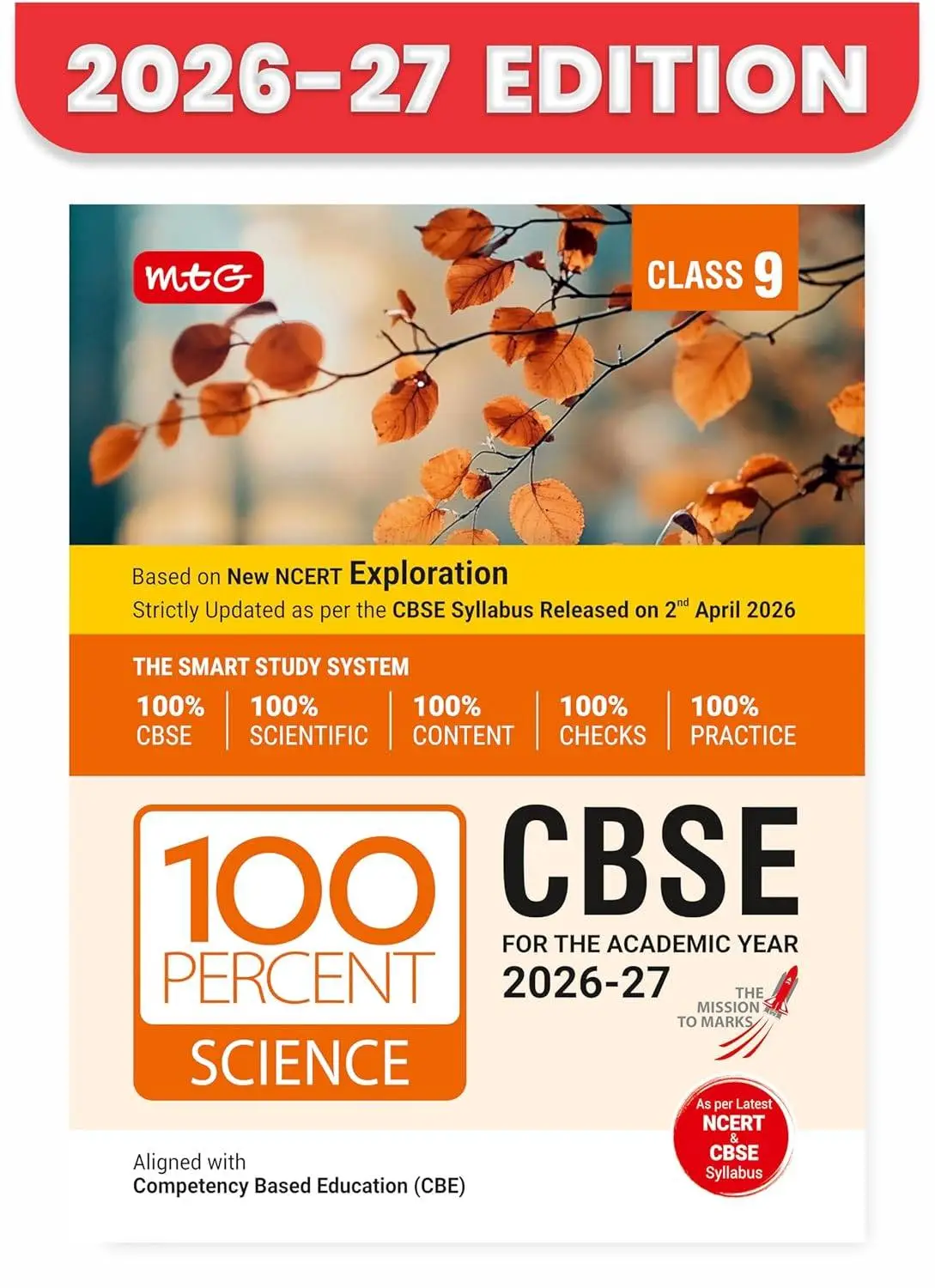 MTG 100 Percent NCERT & CBSE Science Class 9 For 2026-27 Exam | 9789375448150