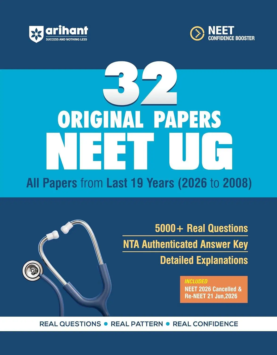 Arihant 32 Original Papers NEET (UG) 2027 | 19 Years (2026–2008) Papers Including Re-NEET 2026 with 5000+ Real Questions | 9789378169533 | C067