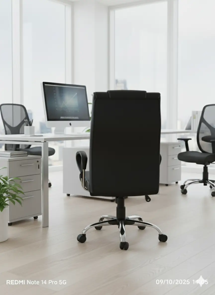 Craftswell Black High-Adjustable Armrest Office Chair view 2