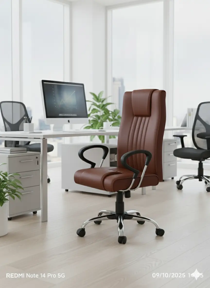 Craftswell Black High-Adjustable Armrest Office Chair view 3