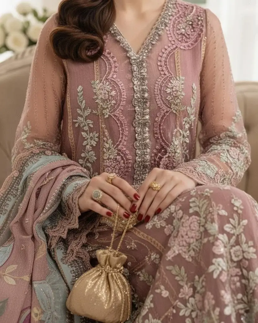 Ronak E mehal Semi Stitched Chiffon D5 / HC002086 view 2