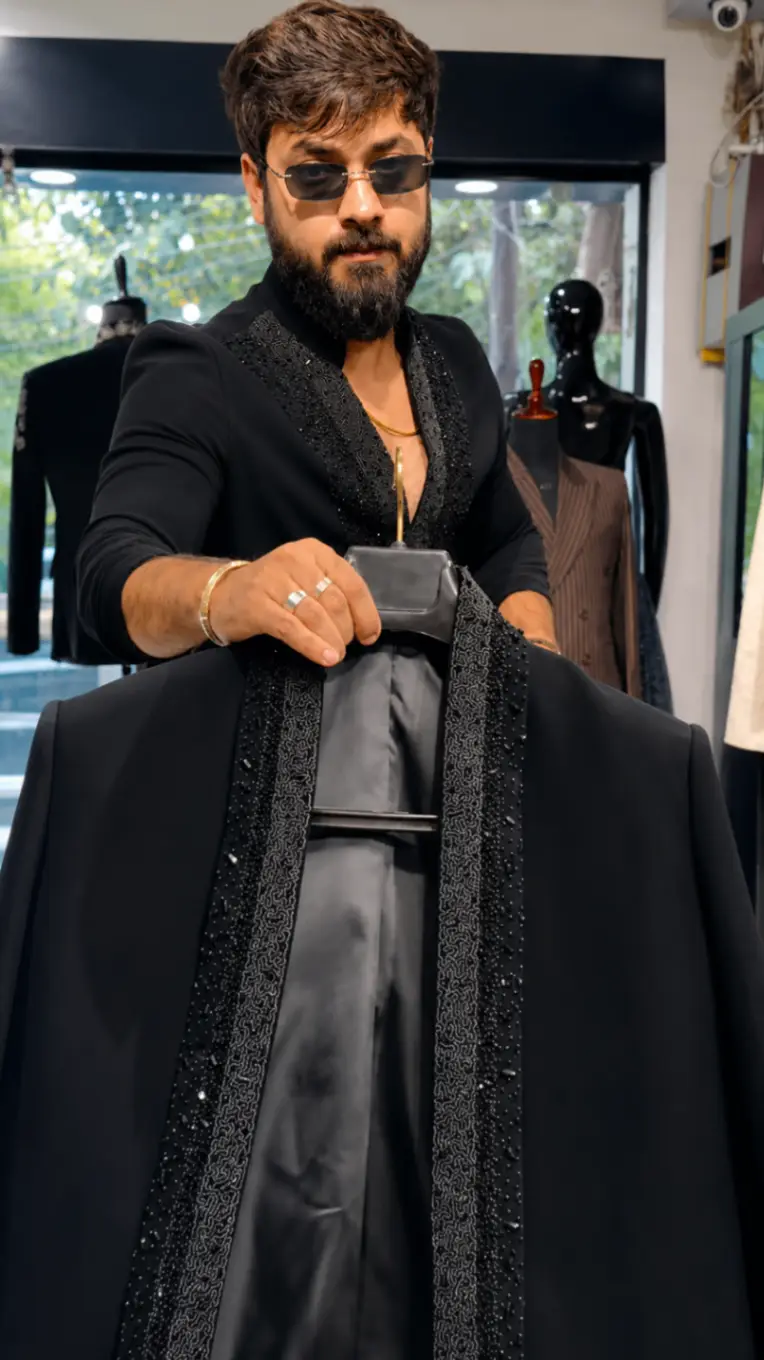 Black on Black Shrug Set view 4