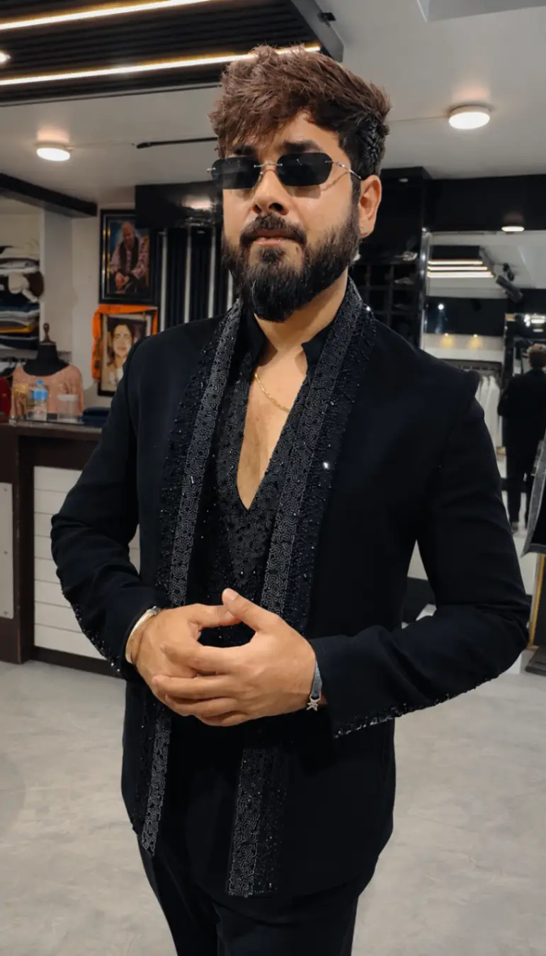 Black on Black Shrug Set view 5