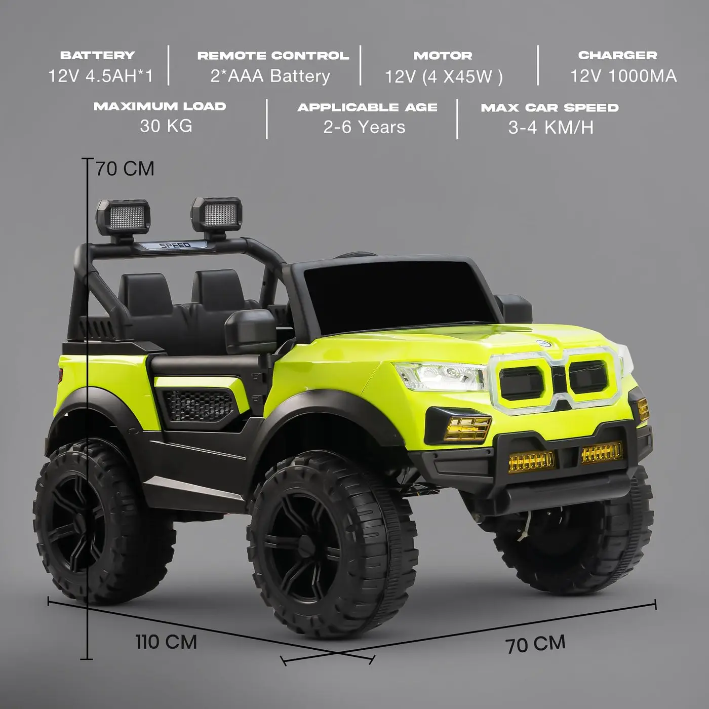 Baybee Monster Truck yellow bmw view 2