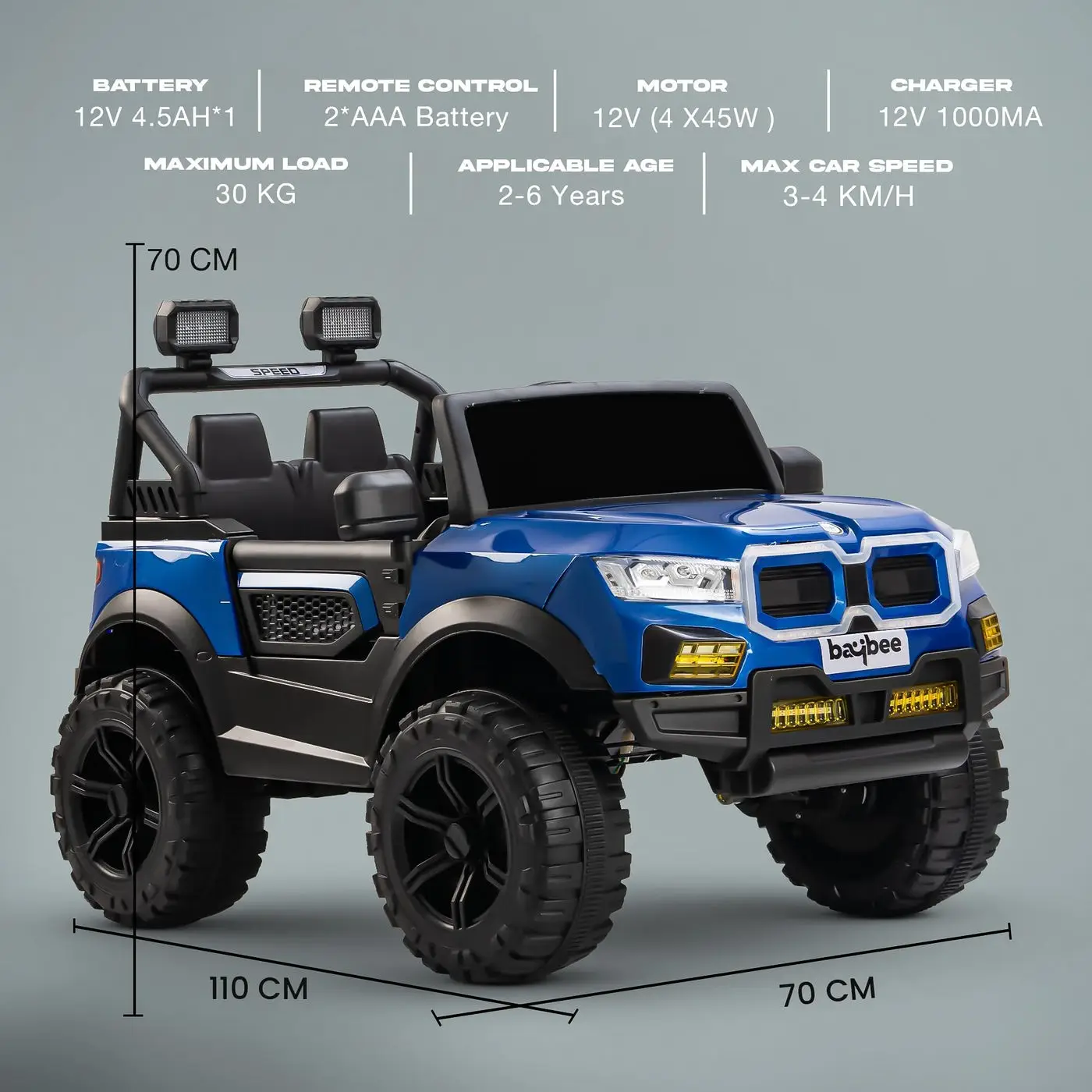 Baybee Speilo Electric Ride-On Car bmw blue view 2