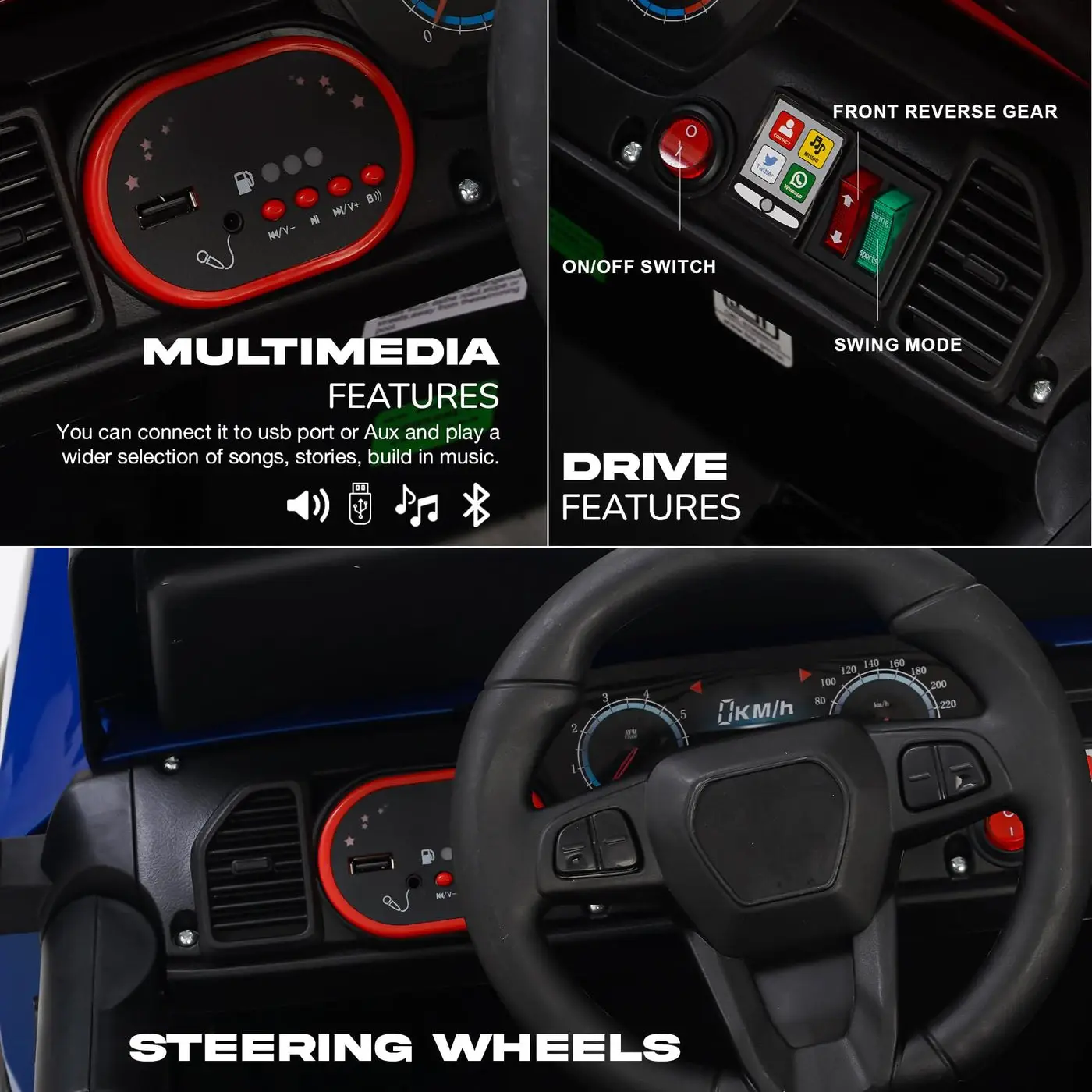 Baybee Speilo Electric Ride-On Car bmw blue view 4