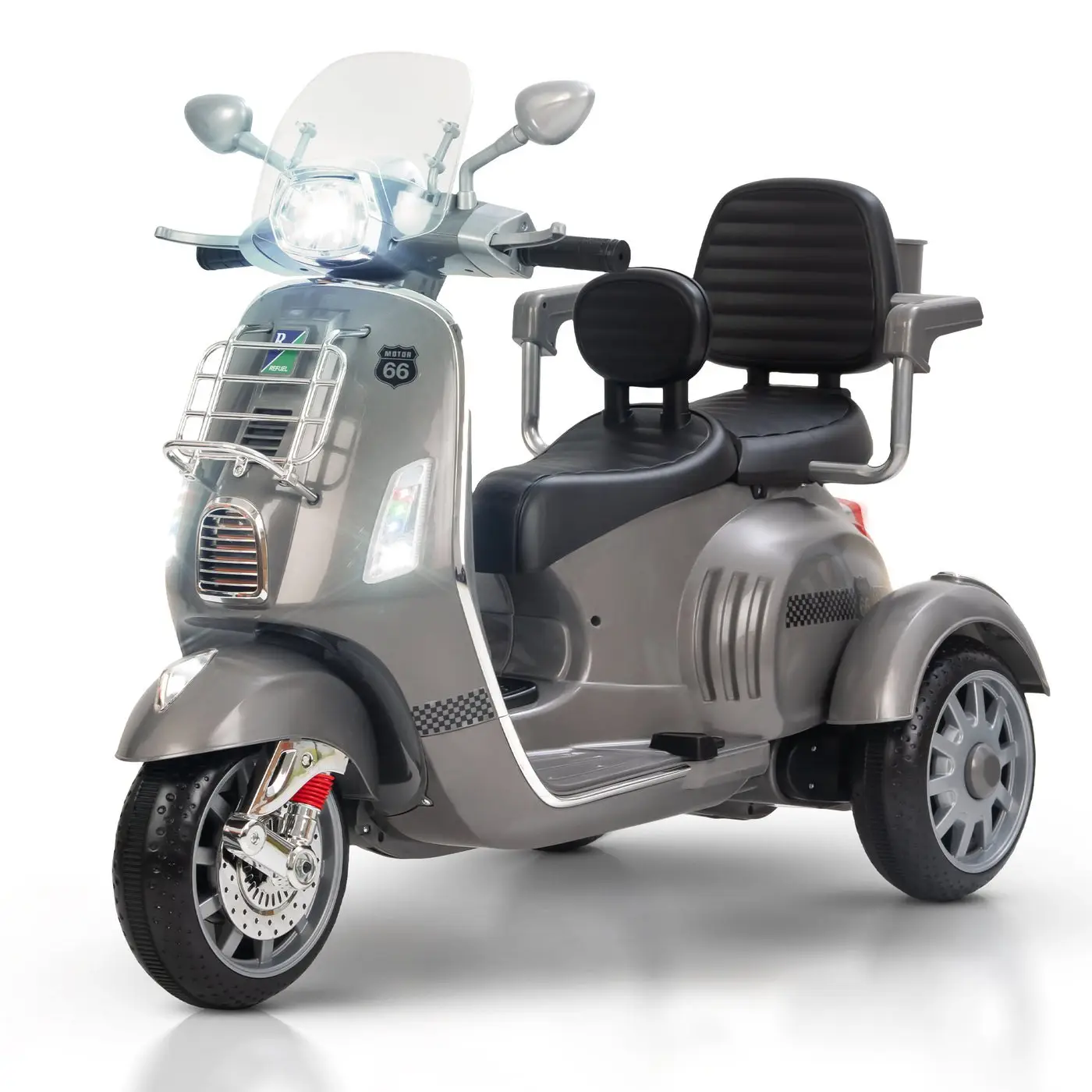 Ride-On Scooter Toy 2 seet  gray view 8