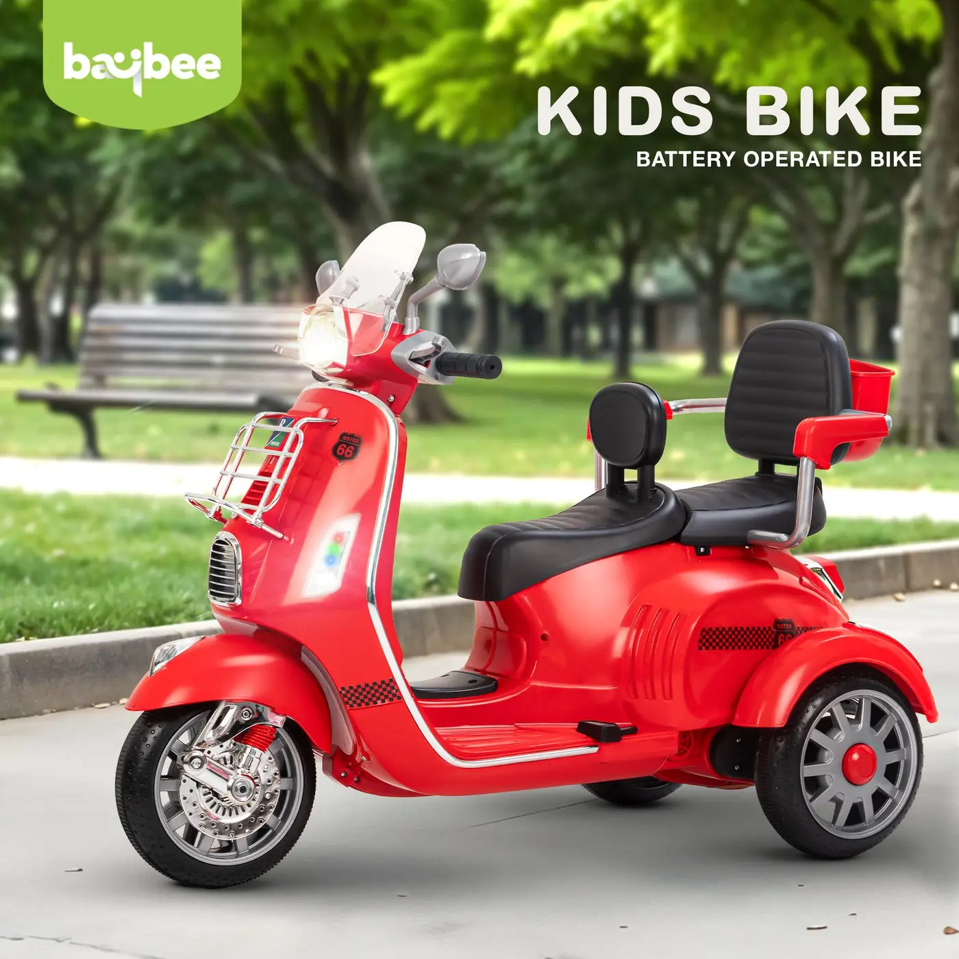 Electric Ride-On Scooter Red view 2