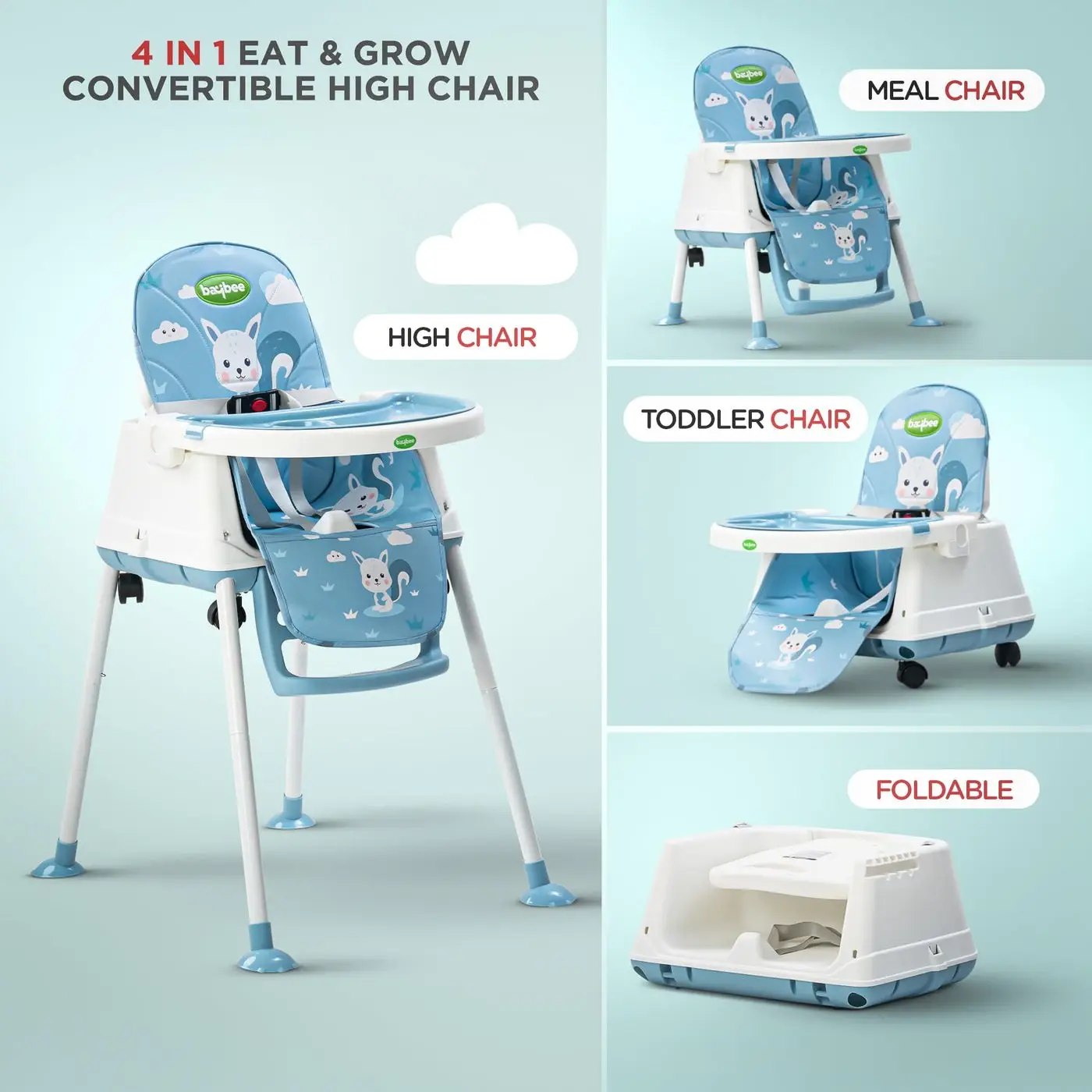 Bajbee Multi-Functional High Chair b view 3