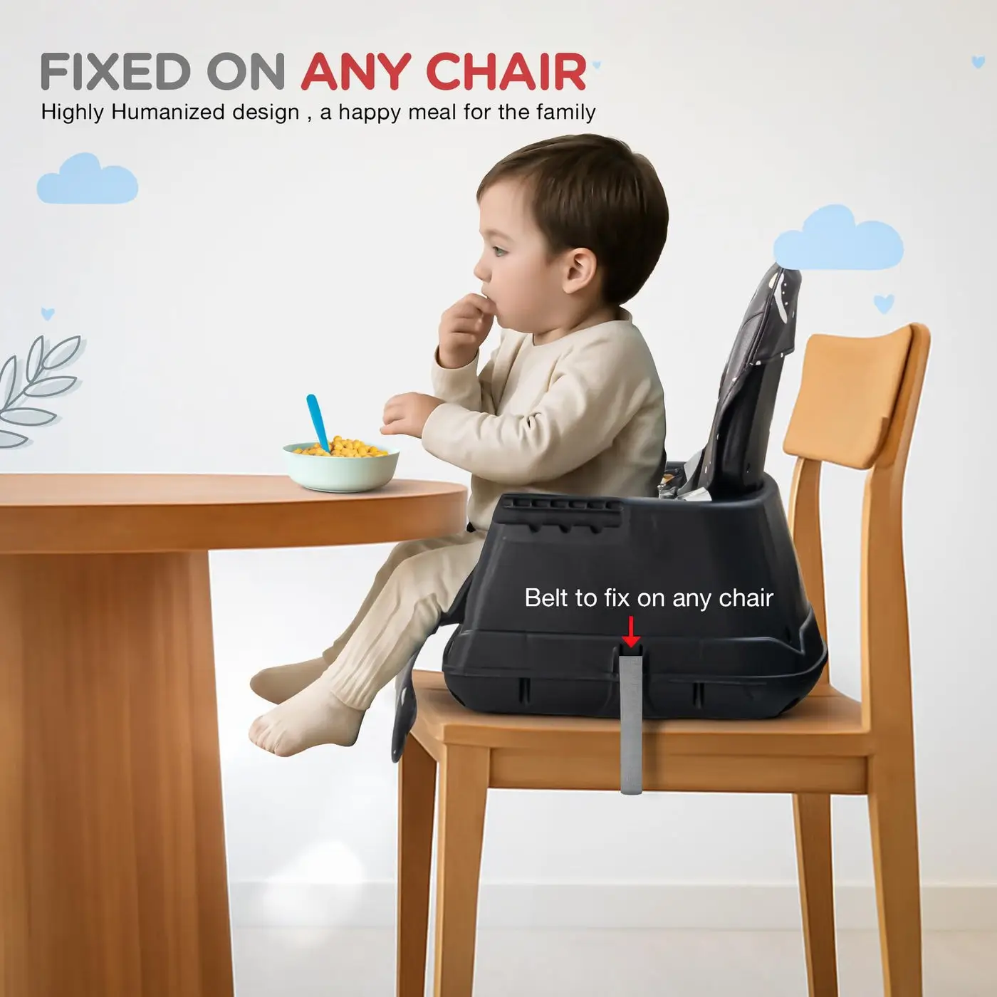 Adjustable Baby High Chair black view 4