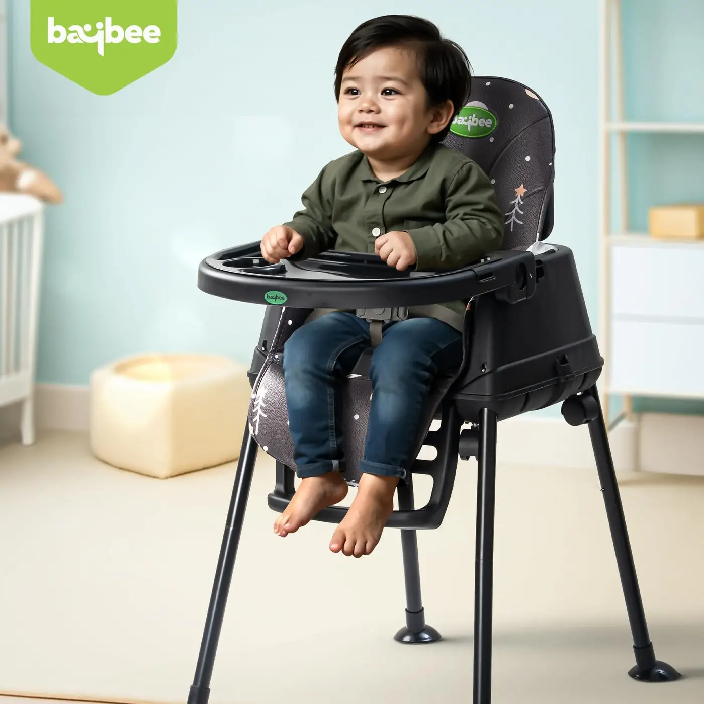 Adjustable Baby High Chair black view 7