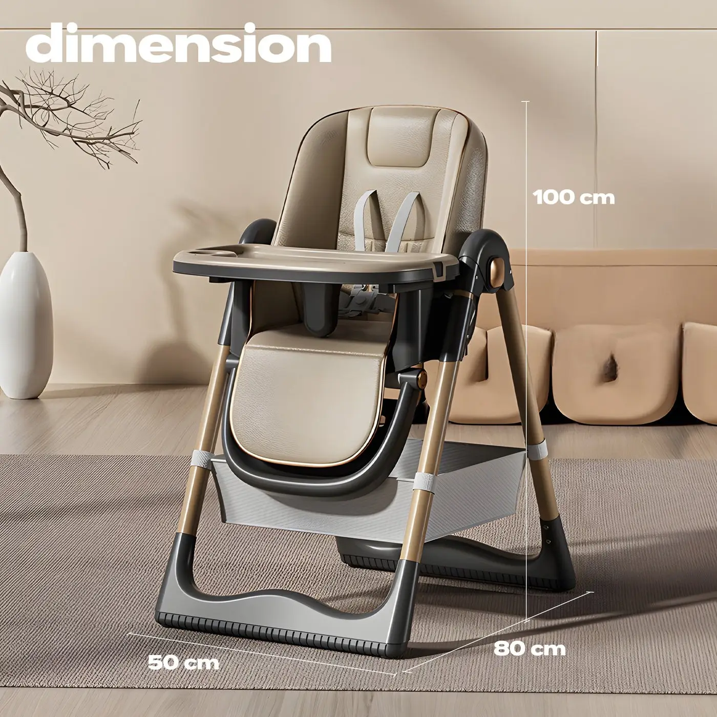 Baqbee Adjustable High Chair chocolate  view 2