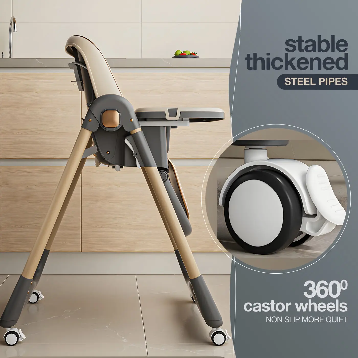 Baqbee Adjustable High Chair chocolate  view 5