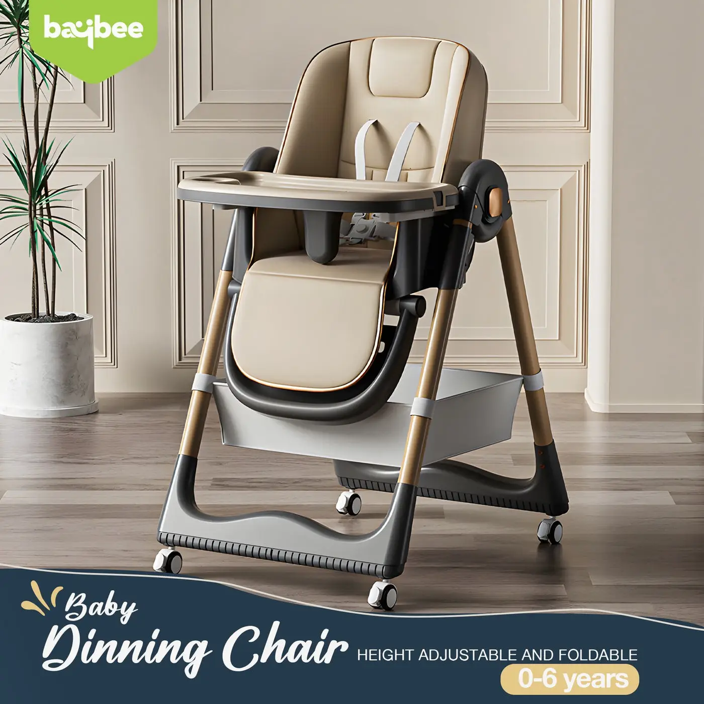 Baqbee Adjustable High Chair chocolate  view 9