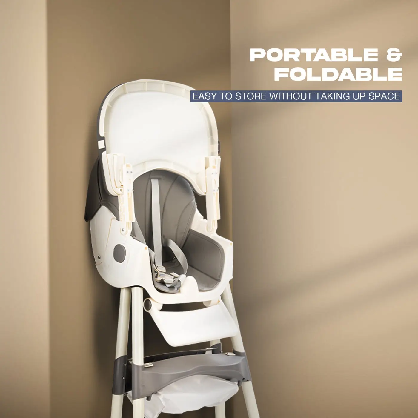 Baybee Multifunctional Baby Dining Chair grey view 2