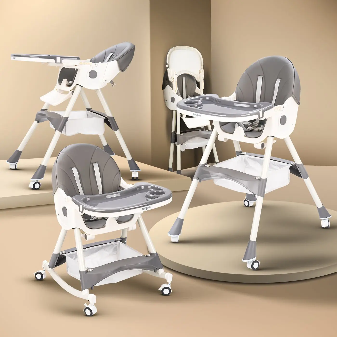 Baybee Multifunctional Baby Dining Chair grey view 7