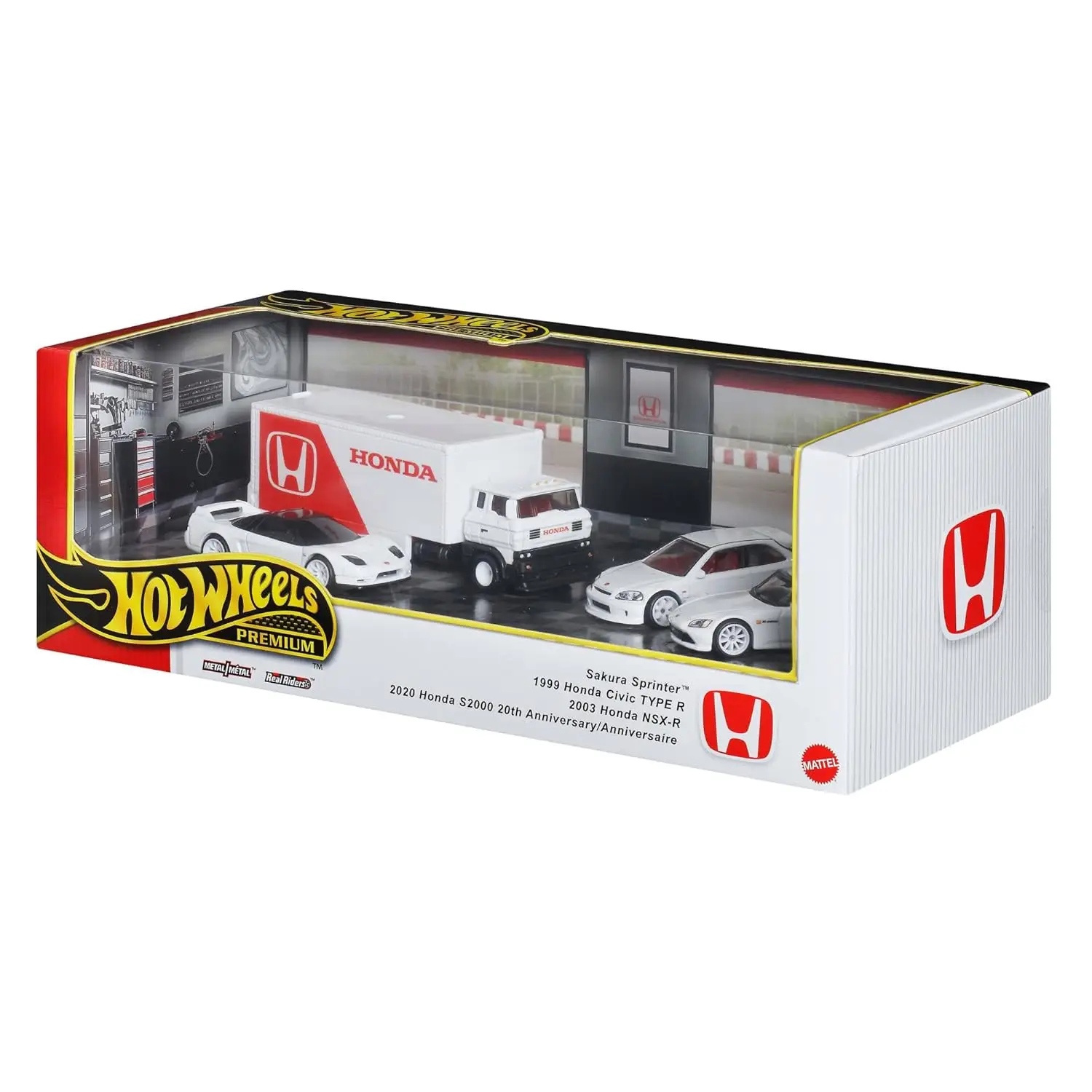 Hot Wheels® Premium Collector Display Sets, 3 1:64 Scale Cars & 1 1:64 Scale Team Transport Vehicle, Metal/Metal™ Chassis & Real Riders™ Tires view 2