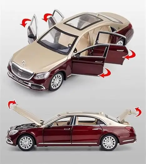 Merceedes Benz Maybach S600 1:24 Diecast Metal Car - Openable Doors, Sound&Light, Pull Back Action, Toy Car view 2