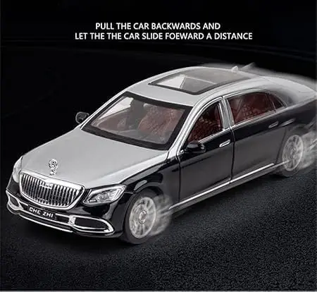Merceedes Benz Maybach S600 1:24 Diecast Metal Car - Openable Doors, Sound&Light, Pull Back Action, Toy Car view 7