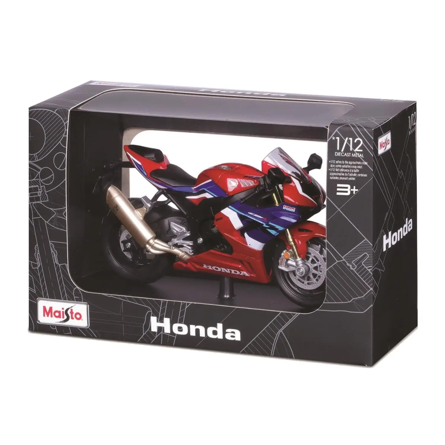 Maisto Metal,Plastic,Rubber Honda Cbr 1000 Rr- R Fireblade Sp 1:12 Scale Diecast Model Miniature Show Motorcycle, For Collectors, Gifting, Décor And Love Of Biking, Red view 2