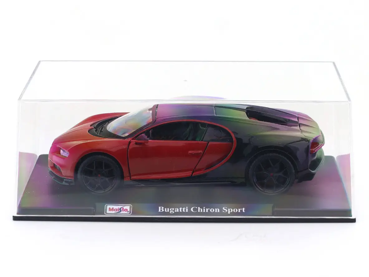 Bugatti Chiron Sport Red 1:24 Maisto with Acrylic Case Licensed Diecast Scale Model Car Collectible view 8