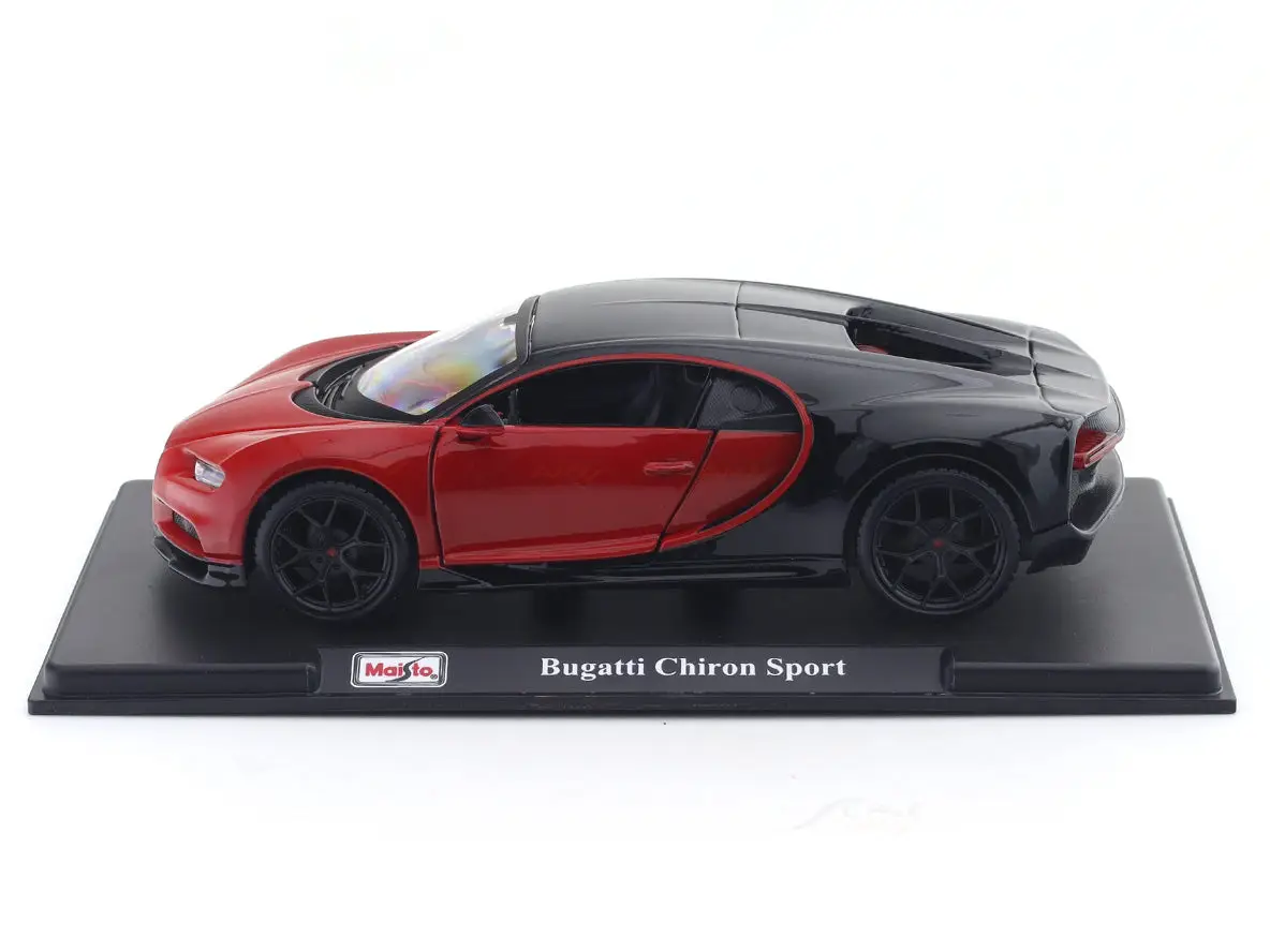 Bugatti Chiron Sport Red 1:24 Maisto with Acrylic Case Licensed Diecast Scale Model Car Collectible view 9
