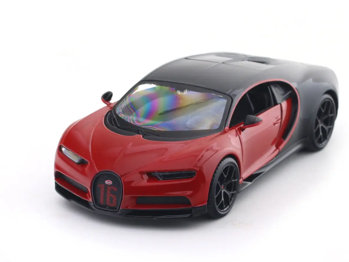 Bugatti Chiron Sport Red 1:24 Maisto with Acrylic Case Licensed Diecast Scale Model Car Collectible view 10