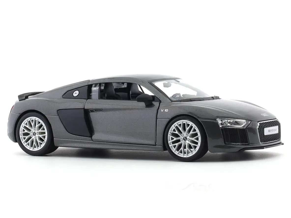 Audi R8 V10 Plus grey 1:24 Maisto licensed diecast Scale Model car view 4