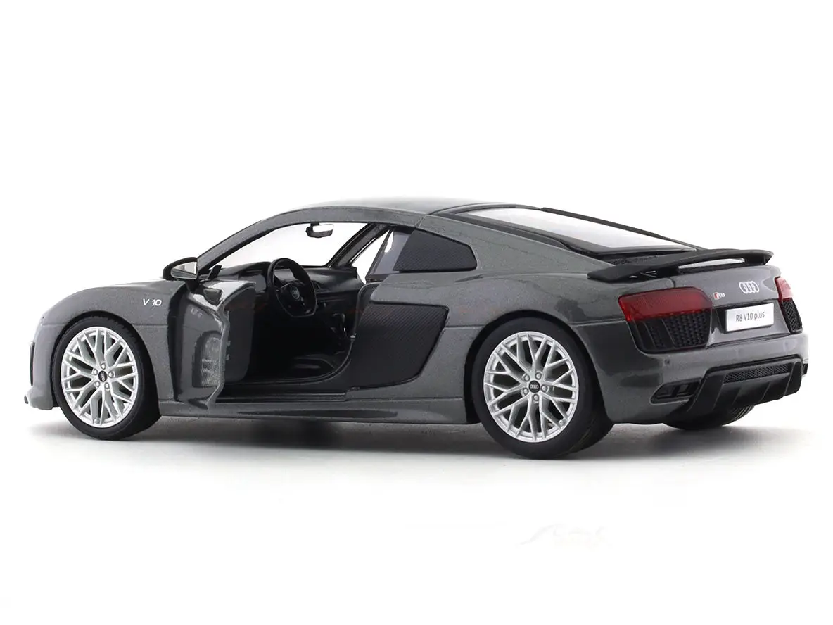 Audi R8 V10 Plus grey 1:24 Maisto licensed diecast Scale Model car view 5