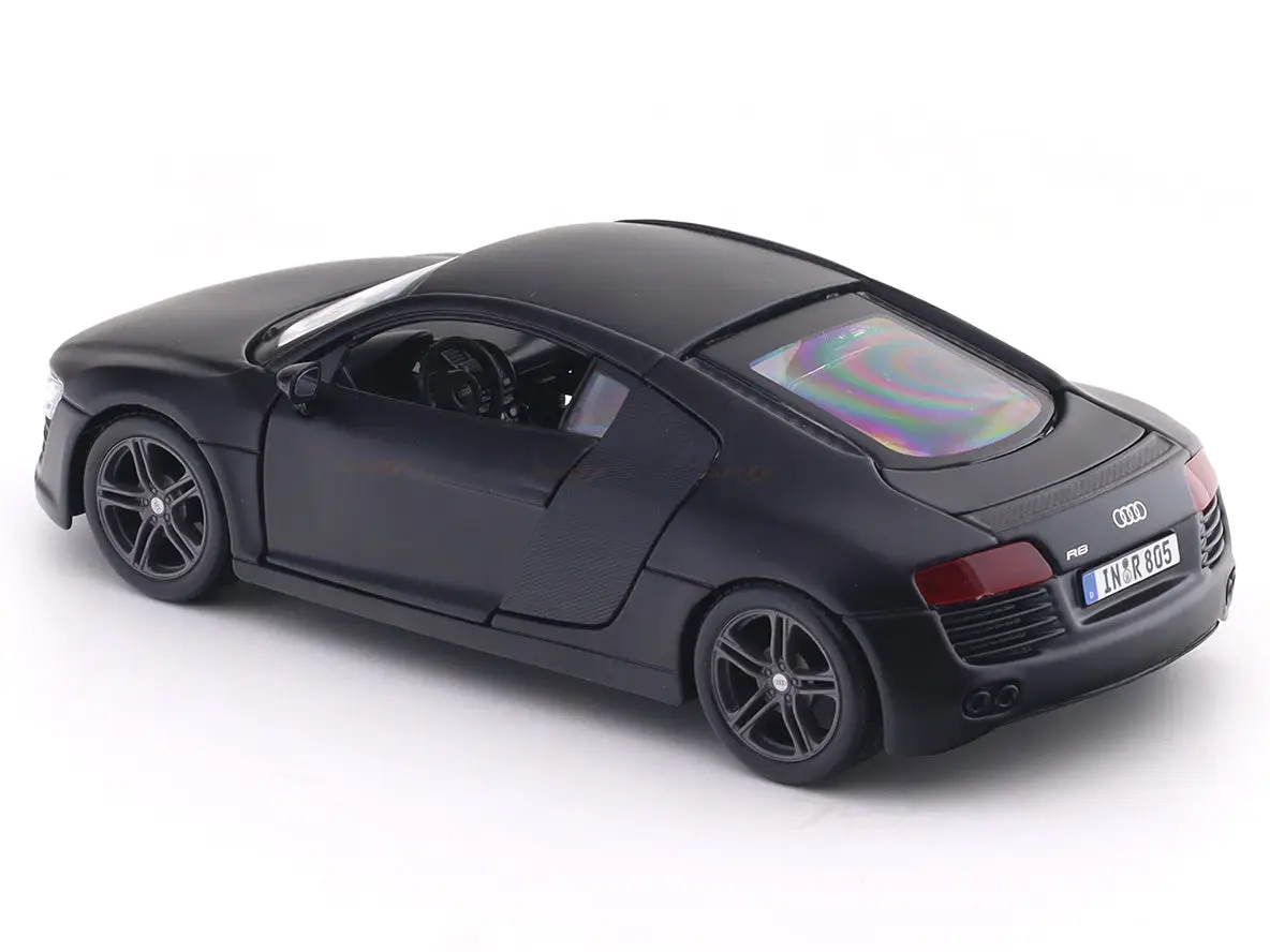 Audi R8 Matte black 1:24 Maisto with Acrylic Case Licensed Diecast Scale Model Car Collectible view 4