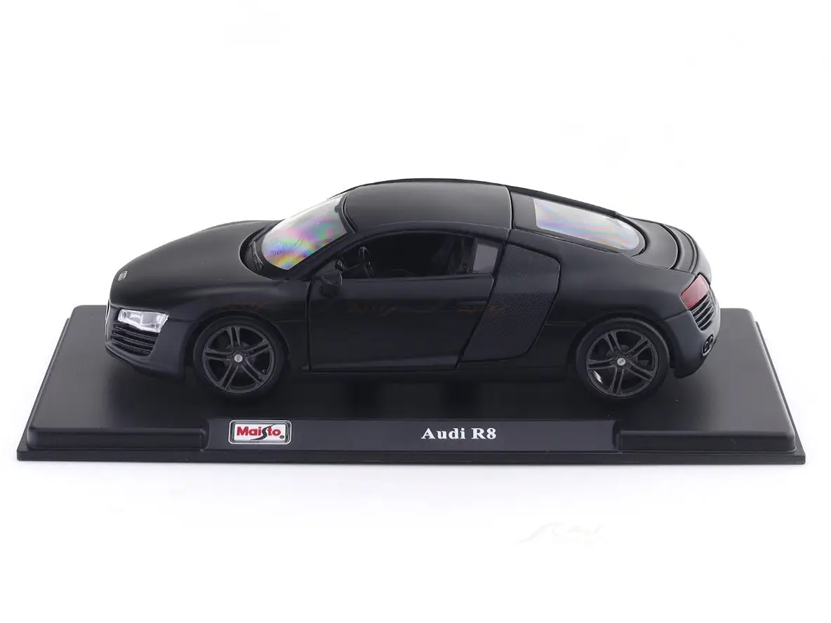 Audi R8 Matte black 1:24 Maisto with Acrylic Case Licensed Diecast Scale Model Car Collectible view 6