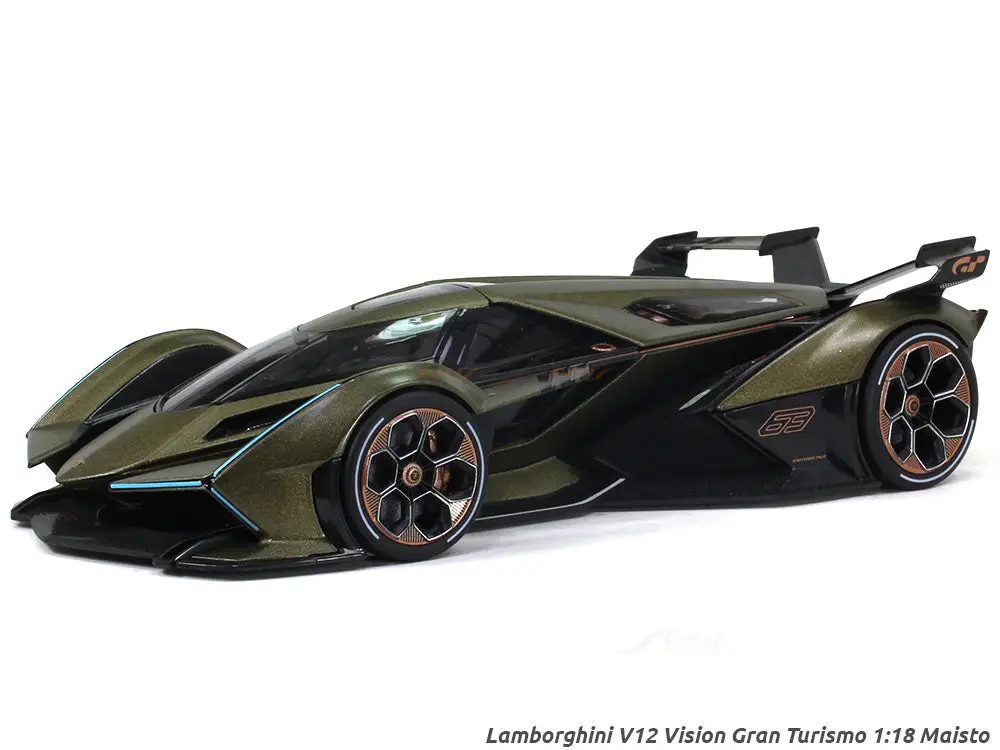 Lamborghini V12 Vision GT green 1:18 Maisto diecast Scale Model car view 8