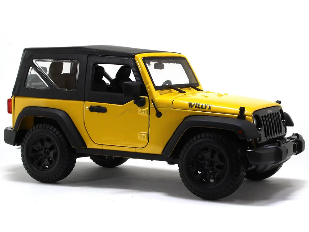 2014 Jeep Wrangler yellow 1:18 Maisto diecast Scale Model car view 6