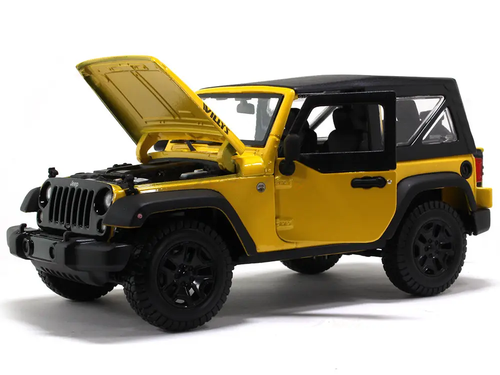 2014 Jeep Wrangler yellow 1:18 Maisto diecast Scale Model car view 7