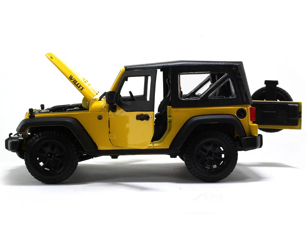 2014 Jeep Wrangler yellow 1:18 Maisto diecast Scale Model car view 8