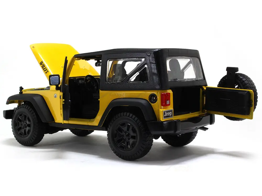 2014 Jeep Wrangler yellow 1:18 Maisto diecast Scale Model car view 9