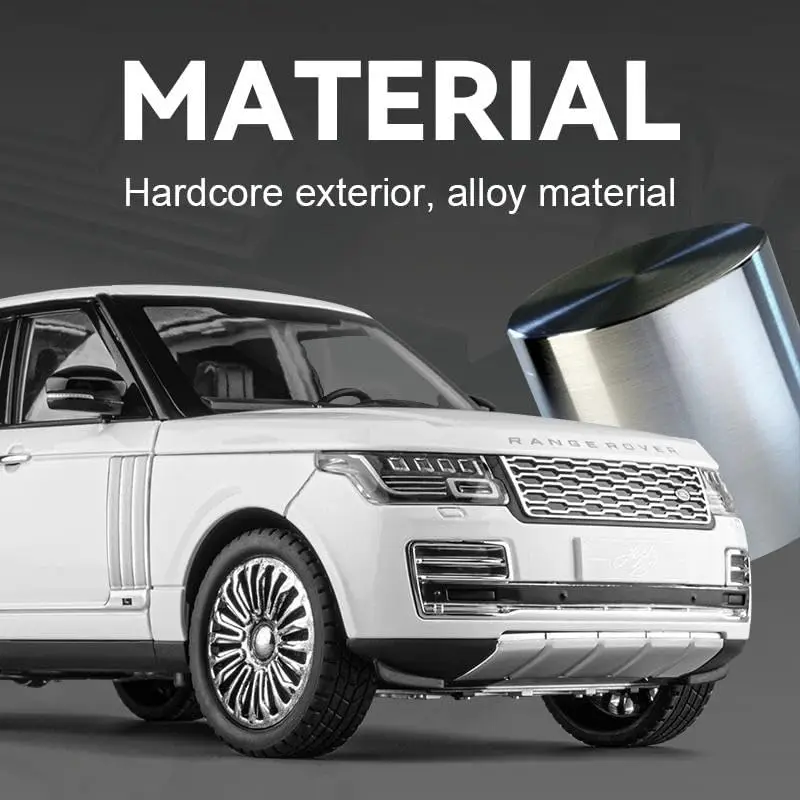 1/18 Scale Range Rover SUV Alloy Car Diecast Toy Vehicles Car Model with Openable Doors & Sound, Light Pull Back car Toys for Kids [Big Size] (Black) view 3