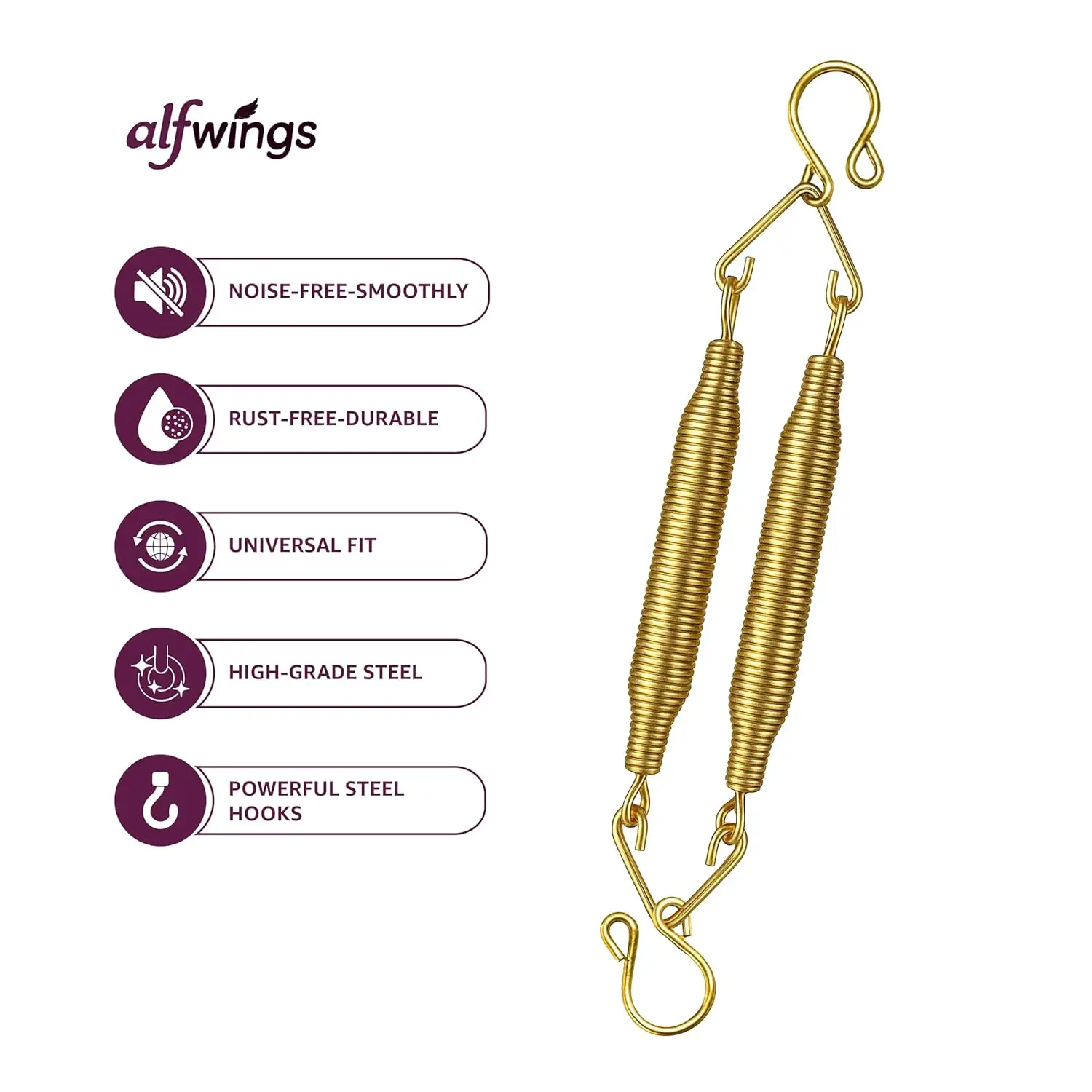 Baby Cradle Spring | Straight Hanging Spring for Thottil Hook for Swing | Up to 15Kg | Gold view 3
