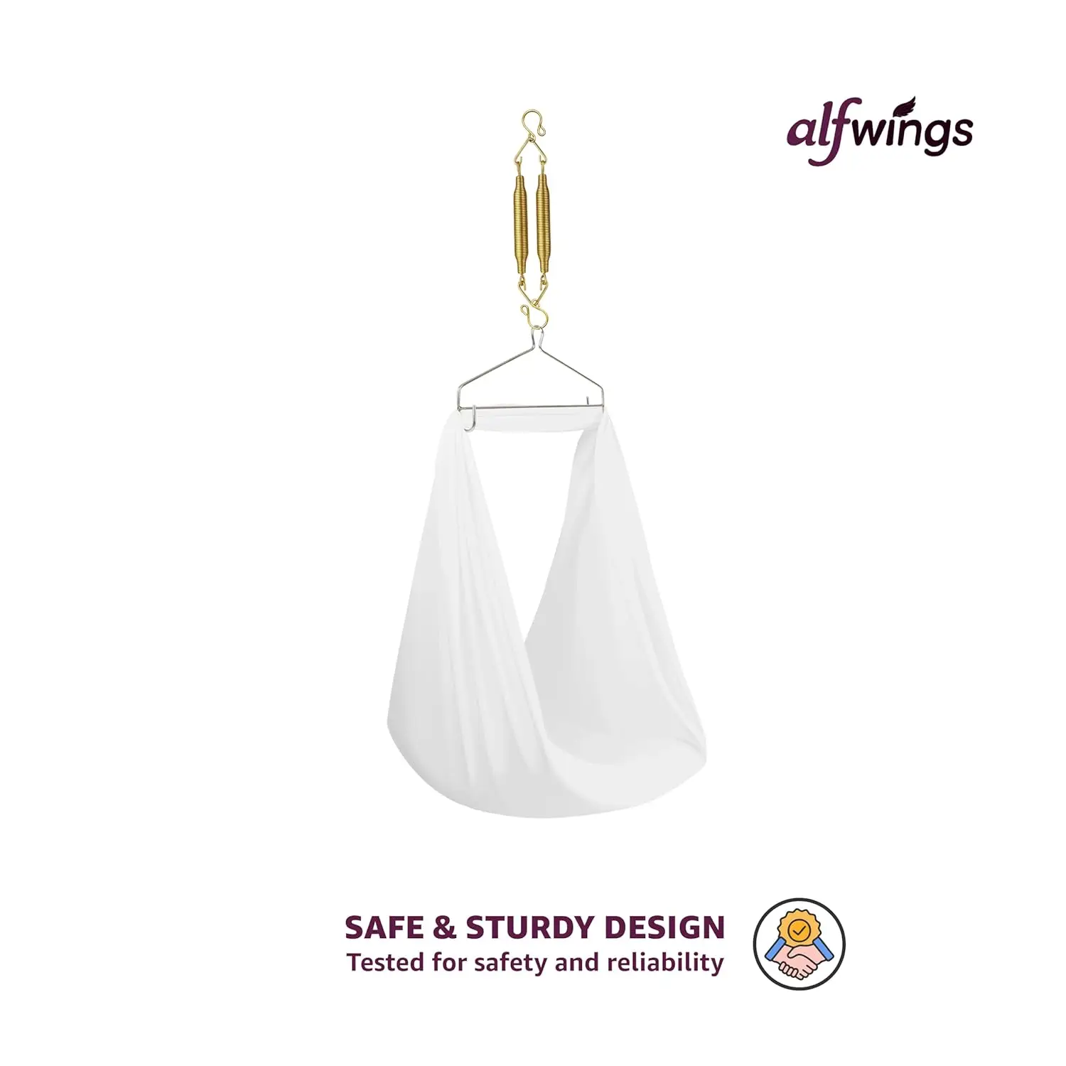 Baby Cradle Spring | Straight Hanging Spring for Thottil Hook for Swing | Up to 15Kg | Gold view 4