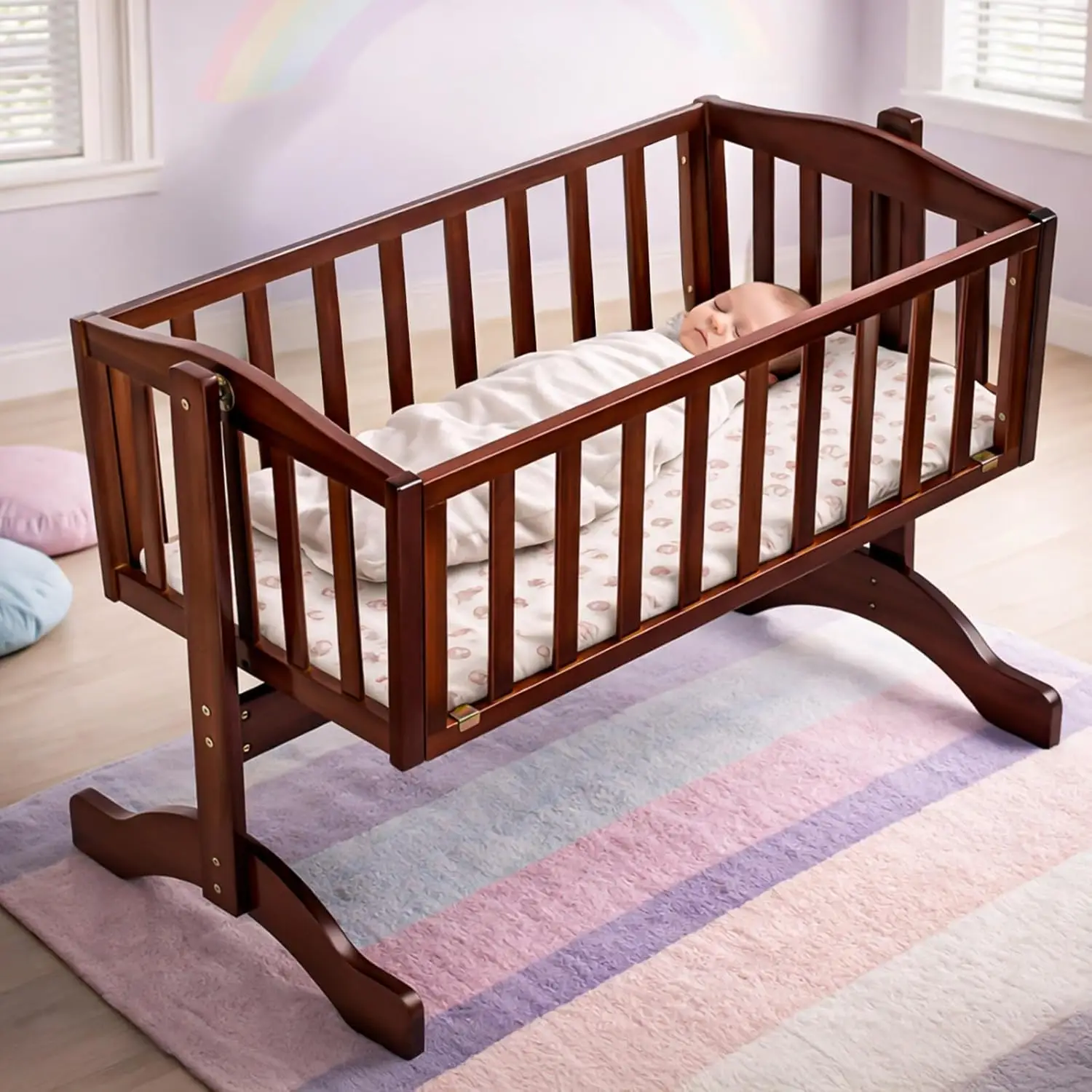 BAYBEE Pine Wood Wood Cradle