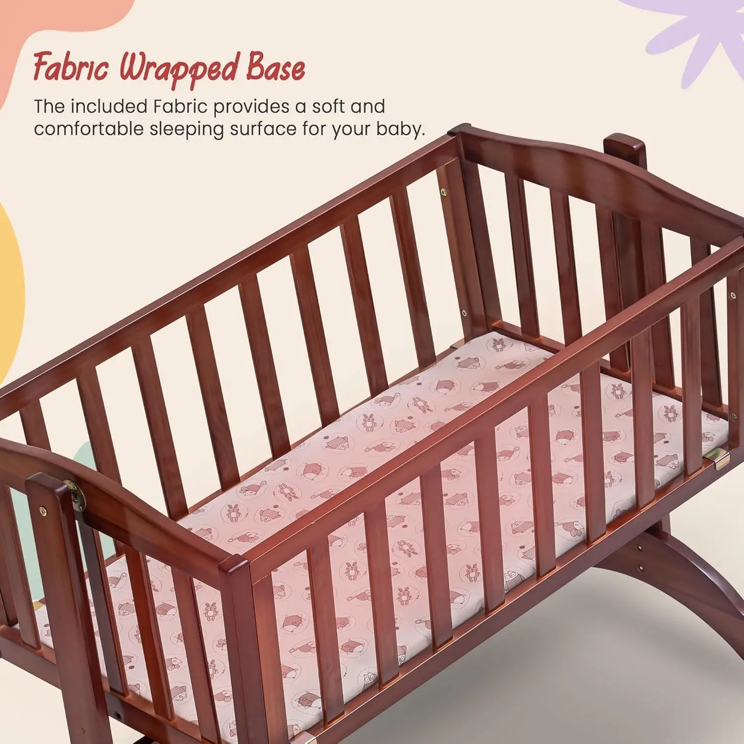 BAYBEE Pine Wood Wood Cradle view 4