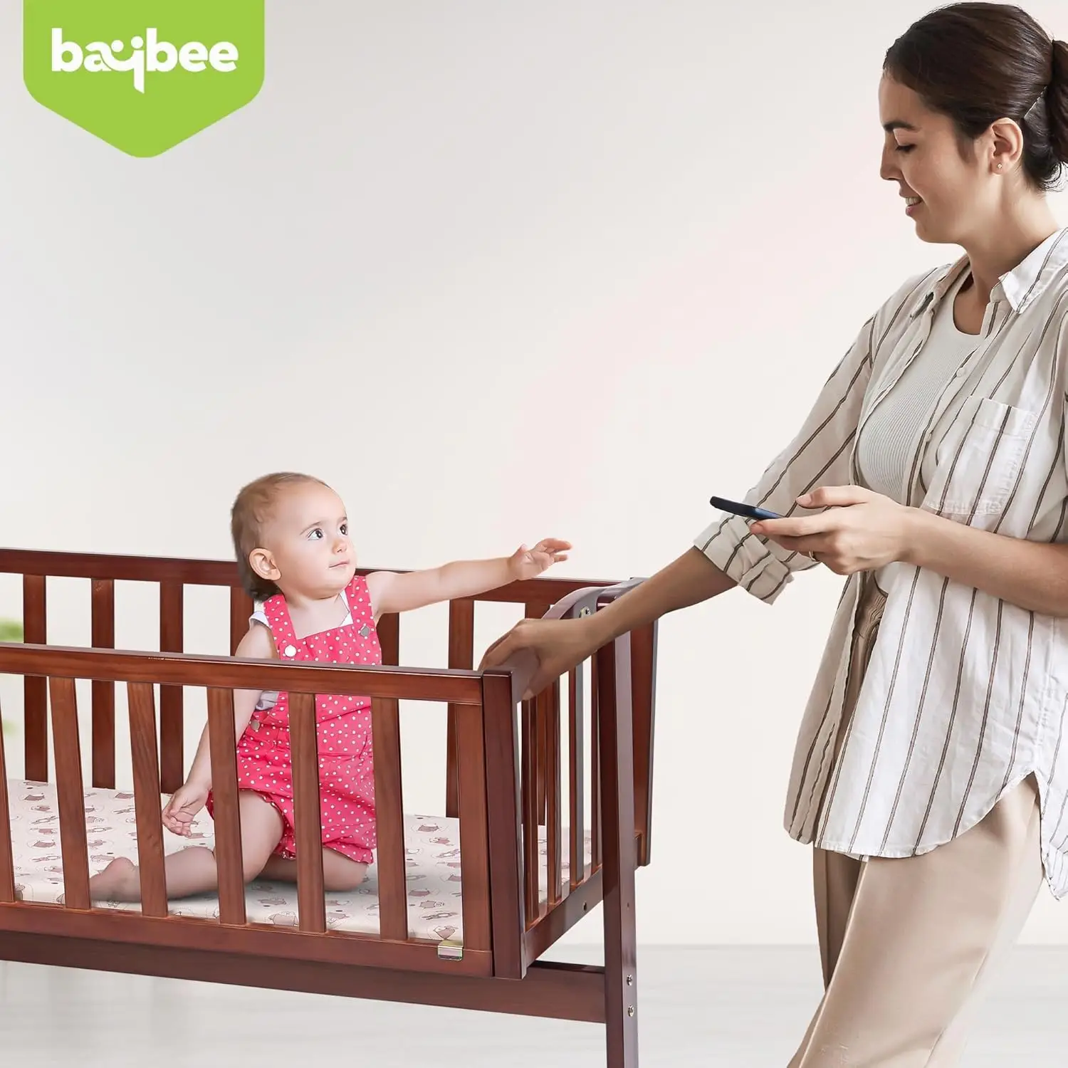 BAYBEE Pine Wood Wood Cradle view 6