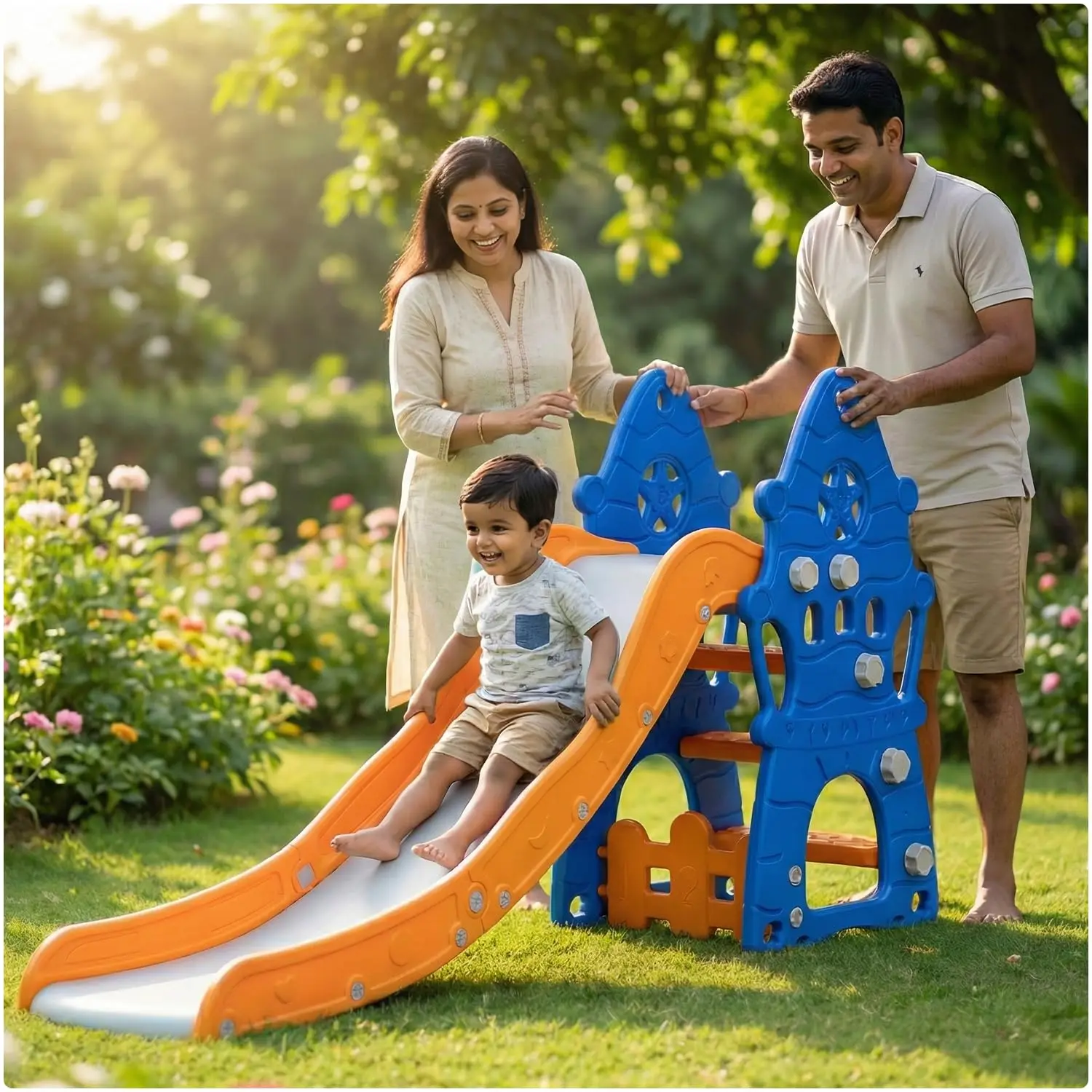 Toyzone Star Fish Castle Slide for Kids | Baby Play Slide | Indoor & Outdoor Kids Slider | Easy Assembly | Safe Rounded Design | BIS Certified|Made in India|Kids Slide for 2-12 Years, Upto 70 kgs