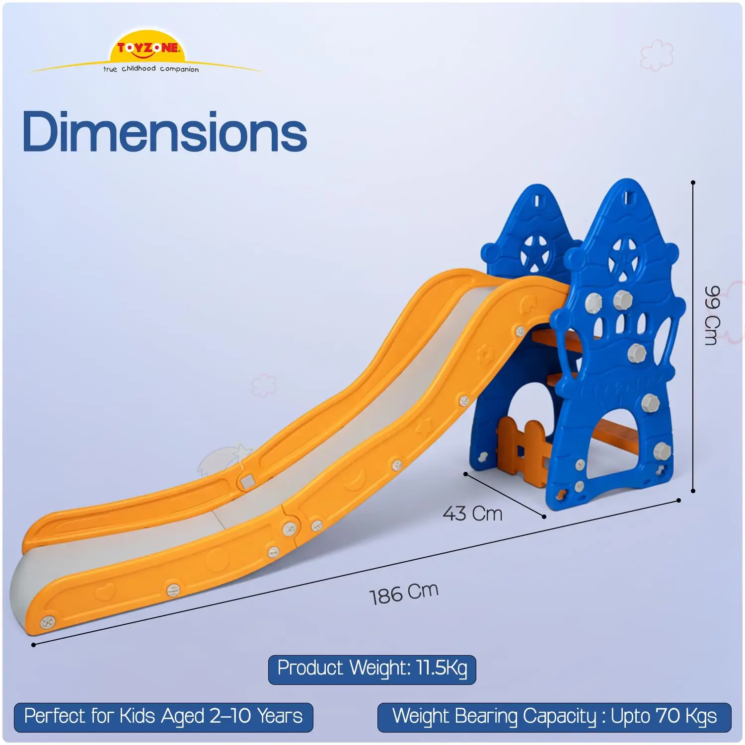 Toyzone Star Fish Castle Slide for Kids | Baby Play Slide | Indoor & Outdoor Kids Slider | Easy Assembly | Safe Rounded Design | BIS Certified|Made in India|Kids Slide for 2-12 Years, Upto 70 kgs view 2