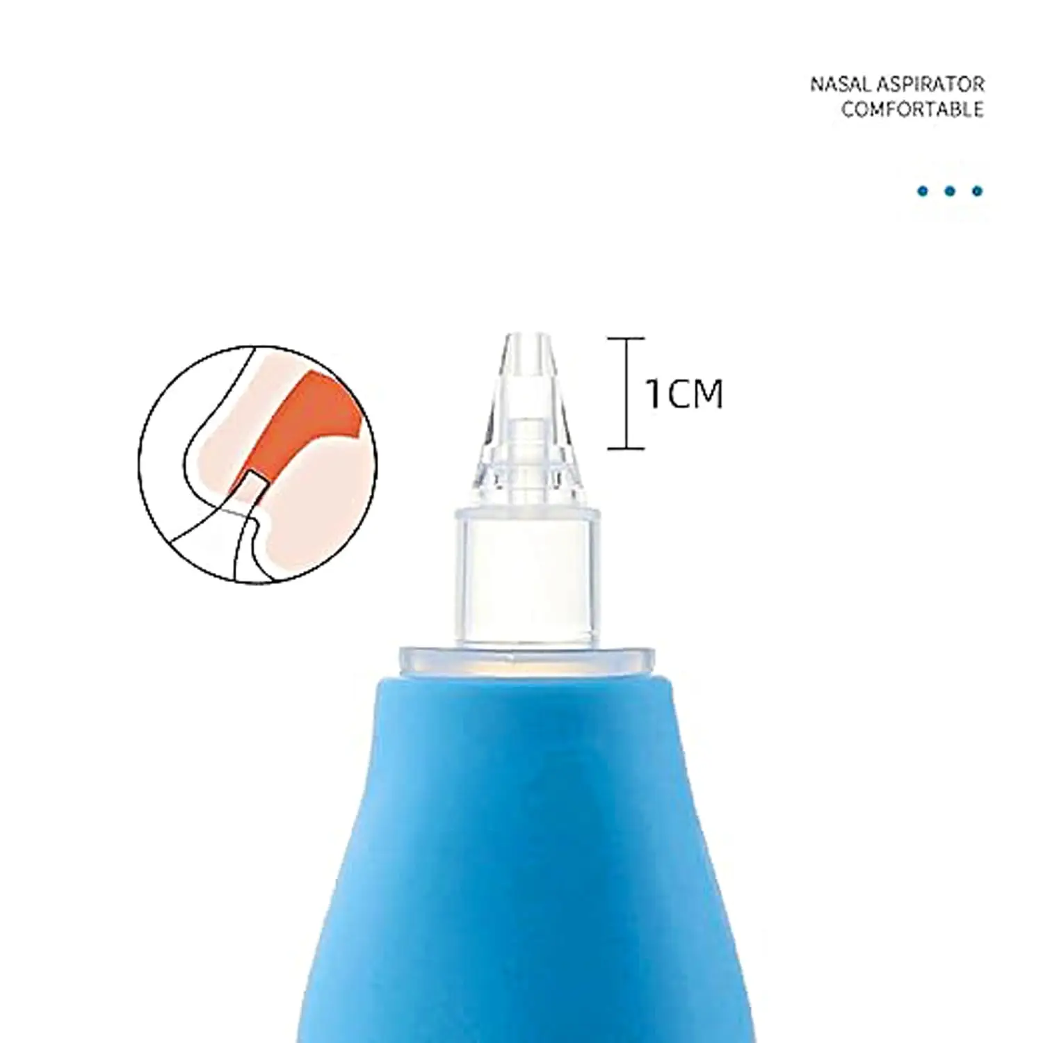Baby Nasal Aspirator - Nose Cleaner for Newborn, Toddler & Kids | Mucus Remover & Sucker for Babies | BPA Free Soft Silicone Nozzle Essential | Squeezable Pump - Blue view 4
