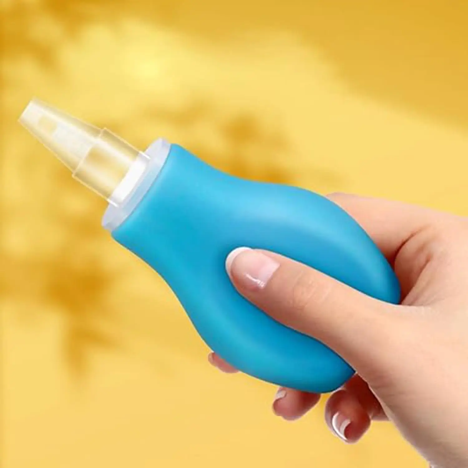 Baby Nasal Aspirator - Nose Cleaner for Newborn, Toddler & Kids | Mucus Remover & Sucker for Babies | BPA Free Soft Silicone Nozzle Essential | Squeezable Pump - Blue view 6